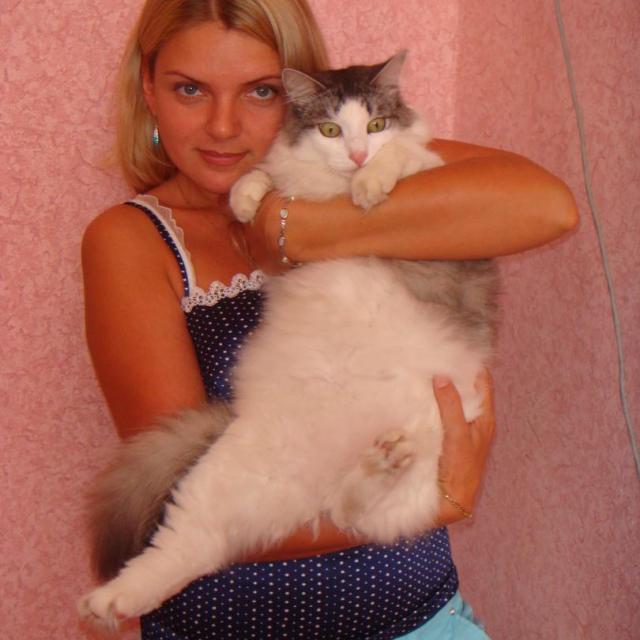 Ольга с котом Степаном